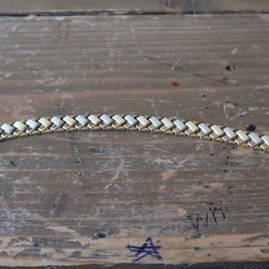 14k Yellow Gold Basket Weave Bracelet 7" x 5/16"